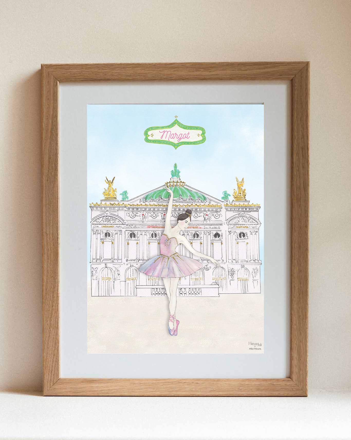 Illustration personnalisable d'une ballerine de l'Opéra