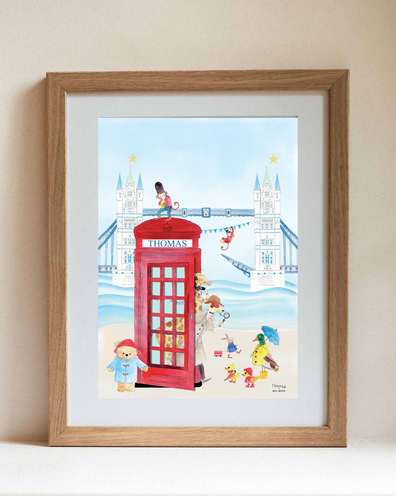 The telephone cabin of The London Bridge for boys personalised
