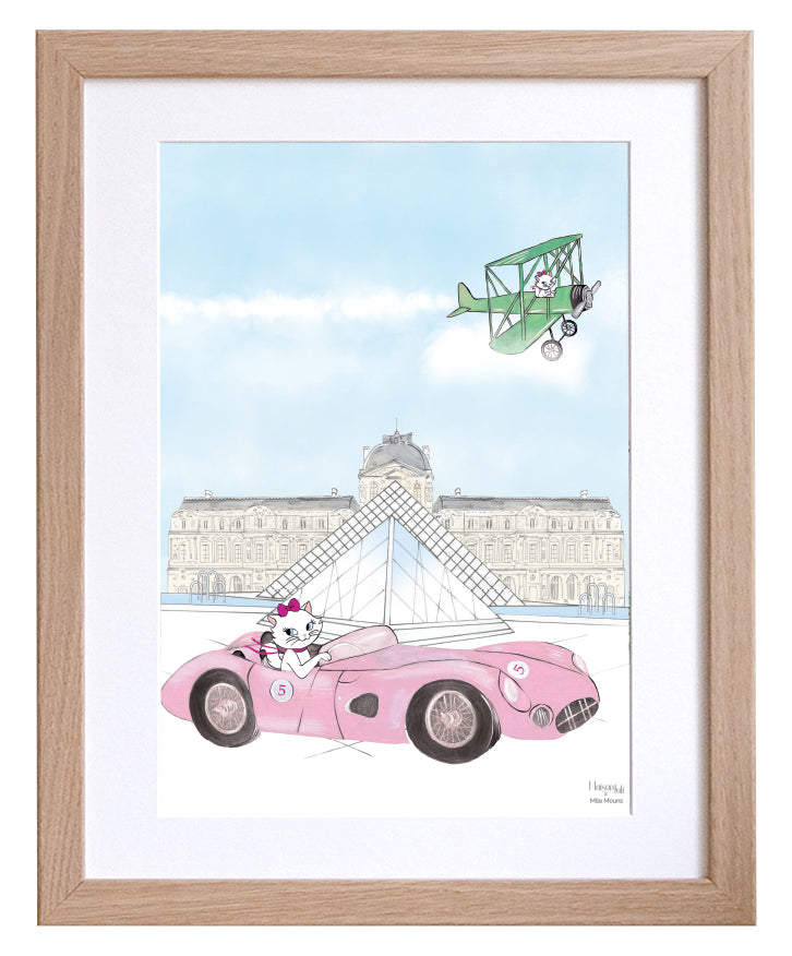 Voiture de sport et le Louvre personnalisable