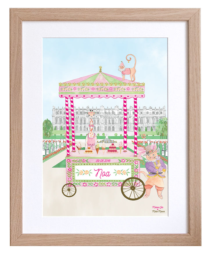 Stand de glaces animaux au château de Versailles personnalisable pour filles