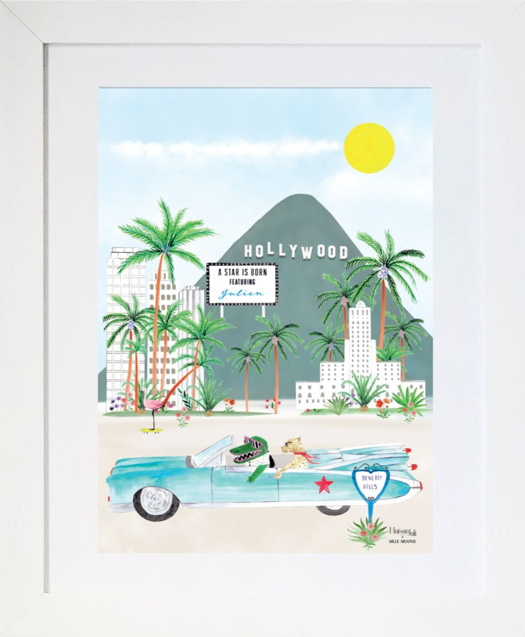 L'œuvre d'art hollywoodienne personnalisée pour les garçons