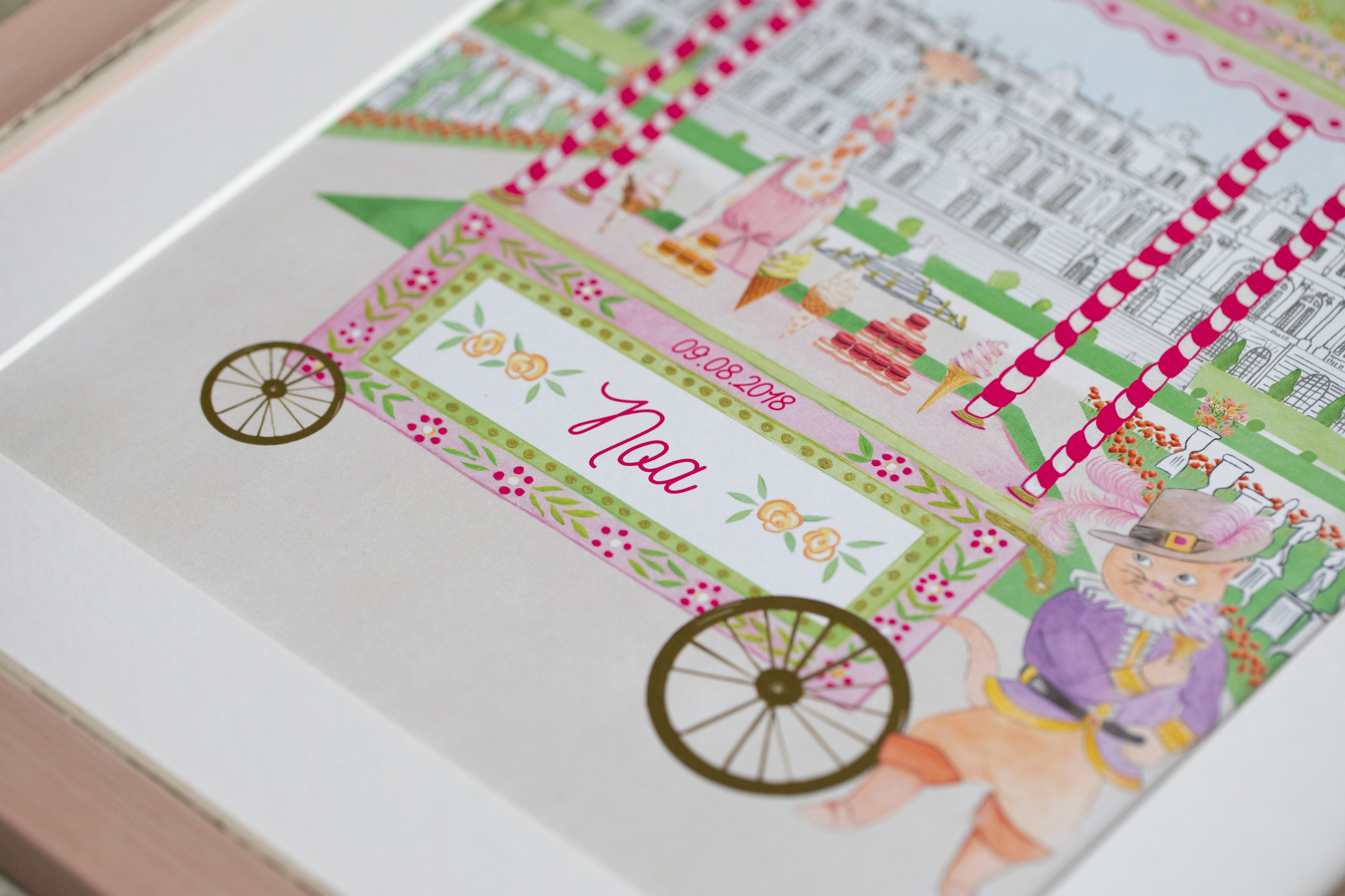Carrousel du Trocadéro Illustration personnalisable pour filles