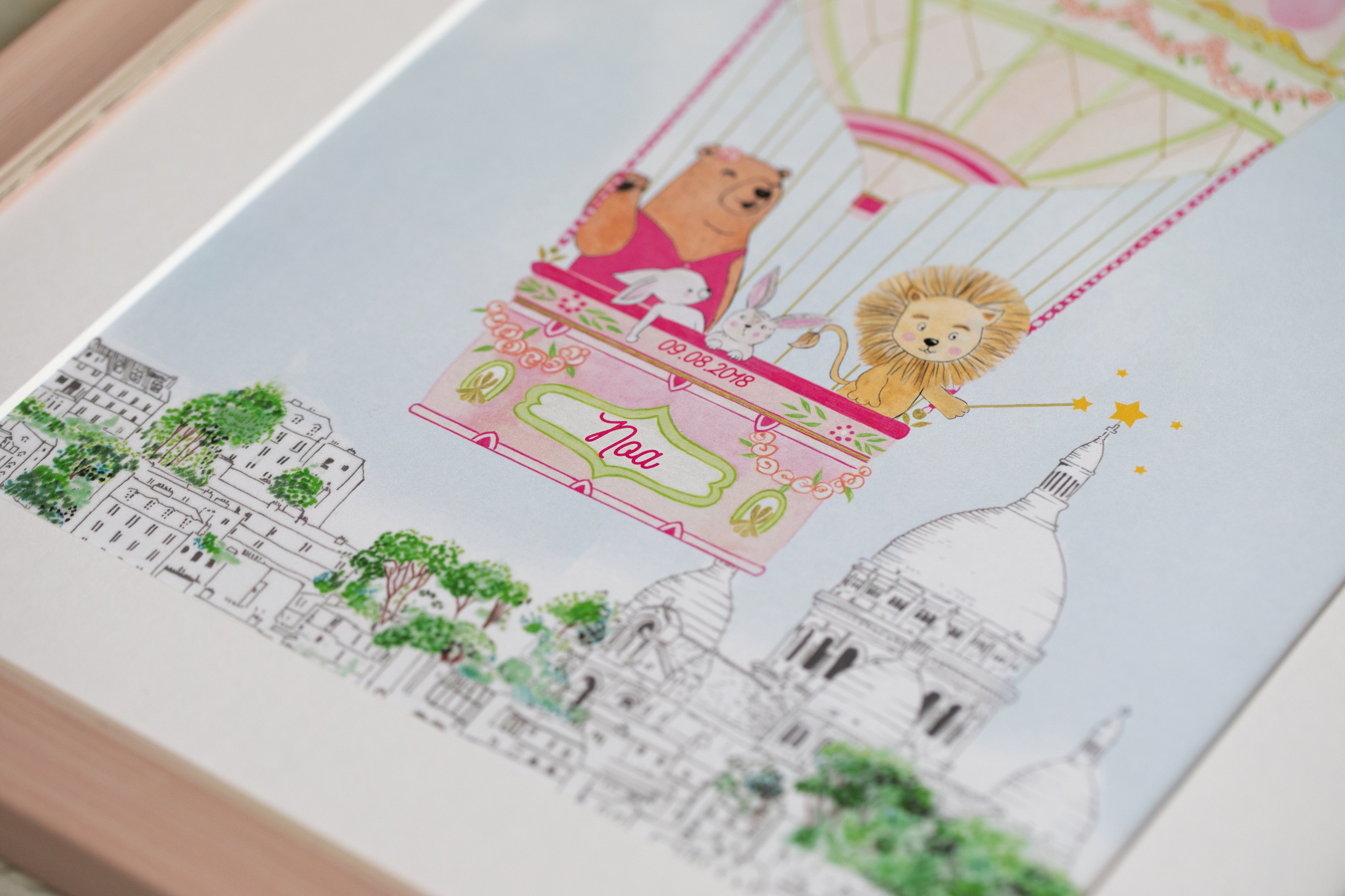 Montgolfière de Montmartre personnalisable pour fille