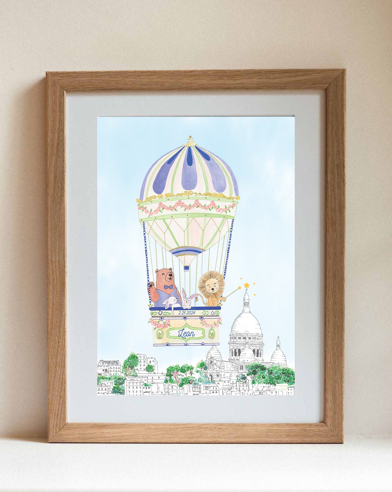 Montgolfière de Montmartre personnalisable pour garçon