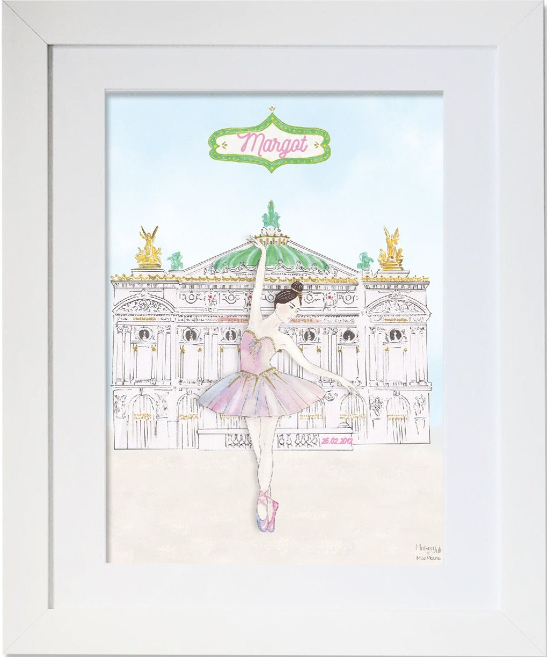 Illustration personnalisable d'une ballerine de l'Opéra