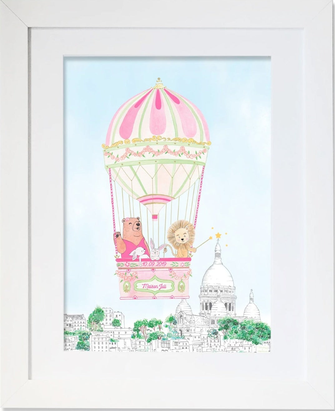 Montgolfière de Montmartre personnalisable pour fille