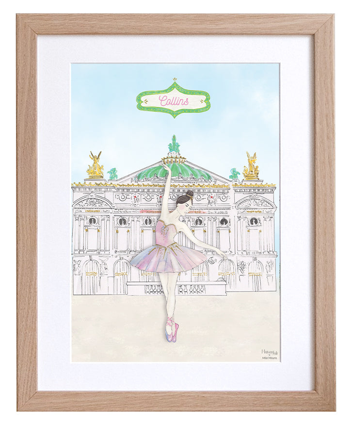 Illustration personnalisable d'une ballerine de l'Opéra