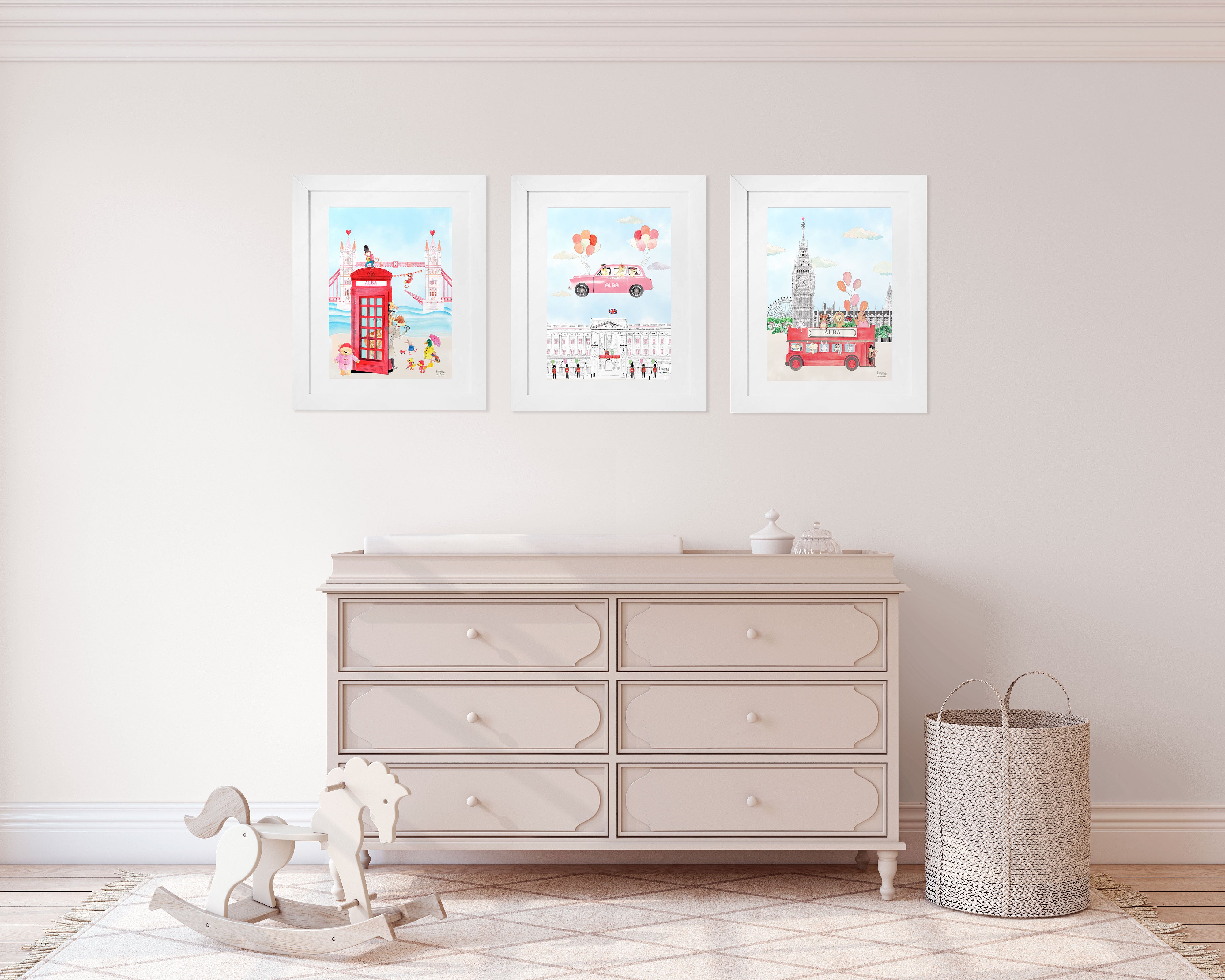 The animals and Big Ben for girls personalised