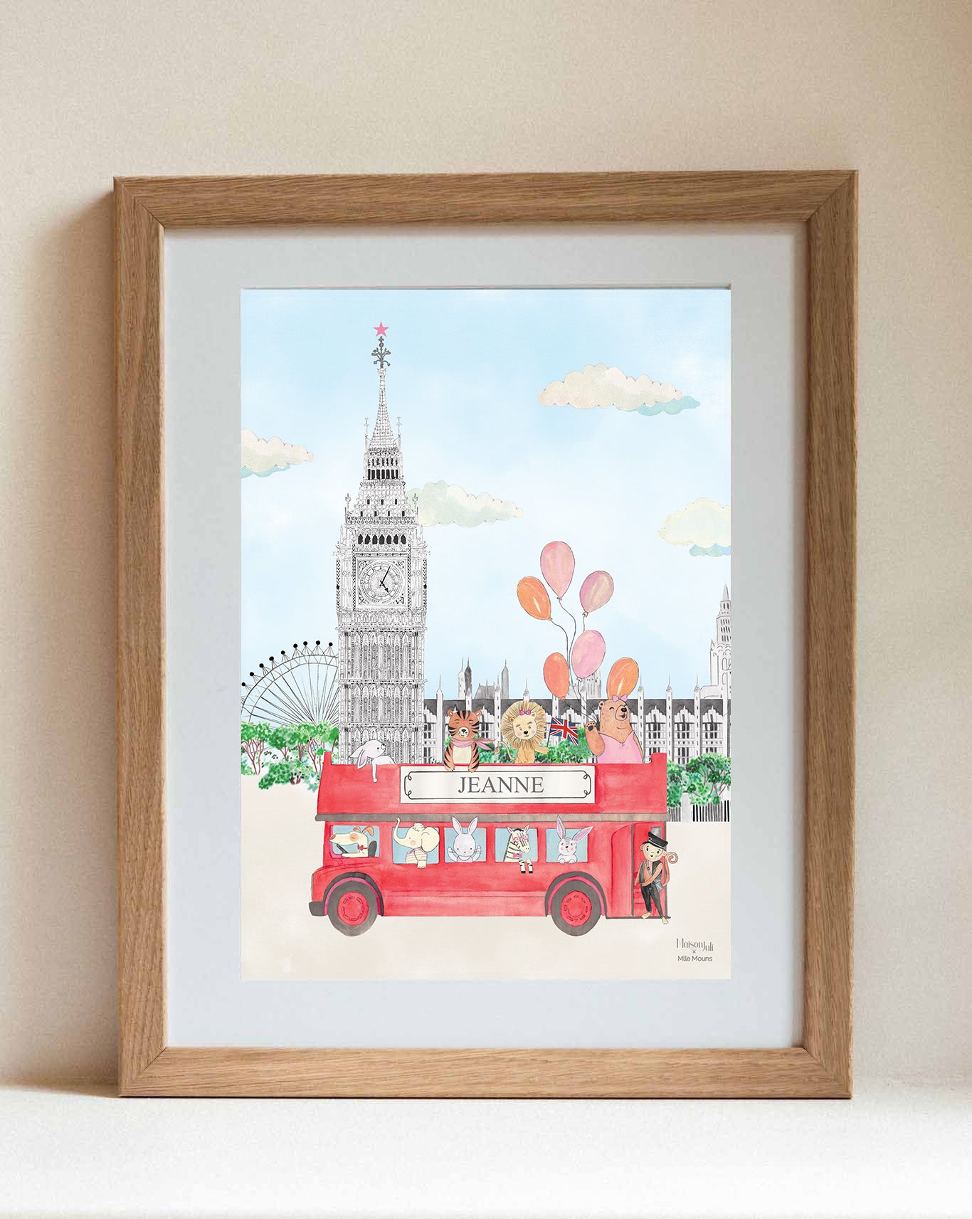 Les animaux et Big Ben personnalisable pour filles