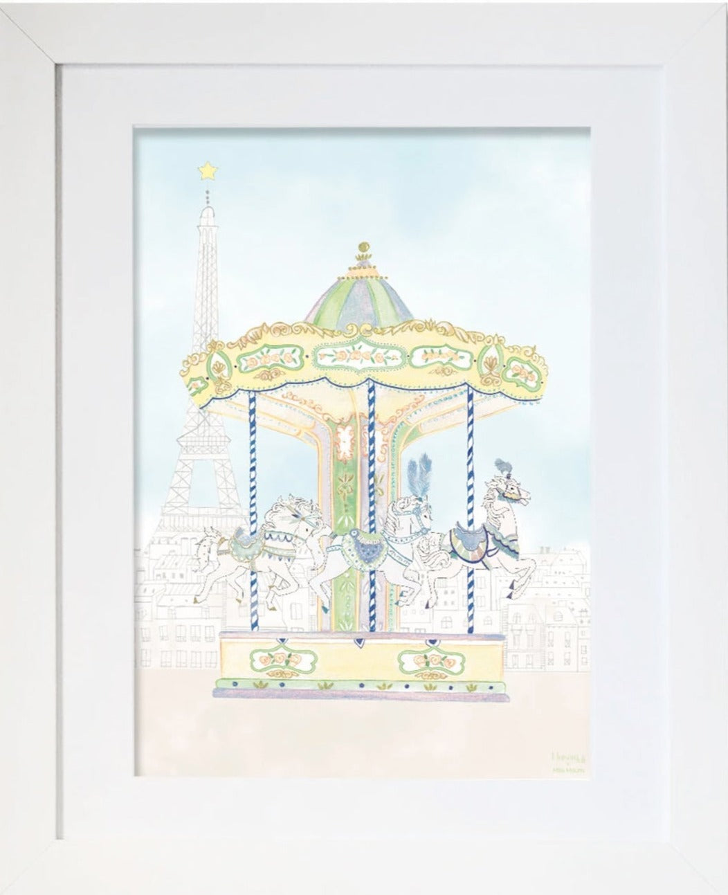 Carrousel du Trocadéro Illustration personnalisable pour garçon
