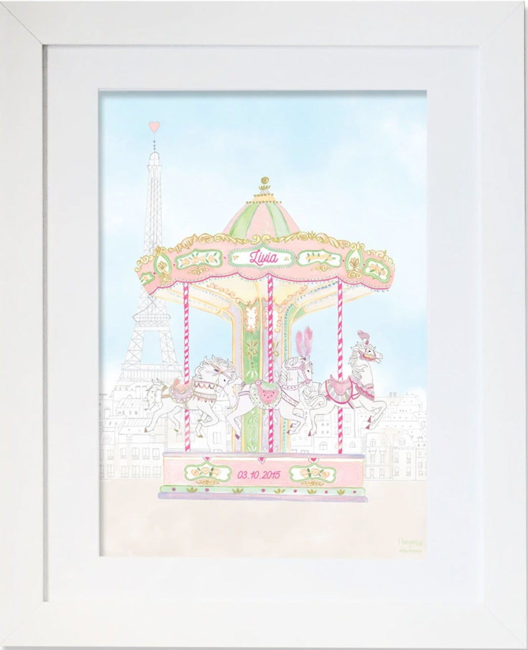 Carrousel du Trocadéro Illustration personnalisable pour filles